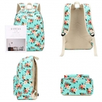 BLUBOON ocuk Okul Srt antas Set(Mavi iek Desenli)