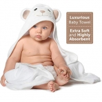 MINIBOO Yumu�ak Organik Bambu Bebek Banyo Havlusu