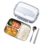 Bento Box 3 B�lmeli Beslenme Kutusu (Gri)