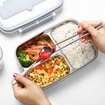 Bento Box 3 B�lmeli Beslenme Kutusu (Gri)