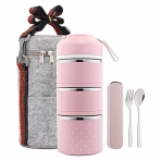 YBOBK HOME Blmeli Yemek Termosu Sefer Tas (Pembe)