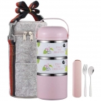 YBOBK HOME Blmeli Yemek Termosu Sefer Tas (Pembe)