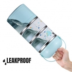 YBOBK HOME Blmeli Yemek Termosu Sefer Tas (Mavi)