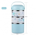 YBOBK HOME Blmeli Yemek Termosu Sefer Tas (Mavi)