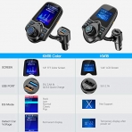 Nulaxy KM18 Bluetooth Araba FM Transmitter Ses Adaptr(Siyah)