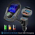 Nulaxy KM24 Bluetooth FM Transmitter Ses Adaptr