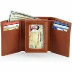 Stealth Mode Trifold Wallet - RFID Engellemeli Kartlk Ak Kahve