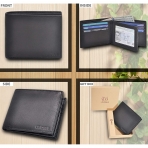 Genuine Leather RFID Engellemeli �nce Erkek C�zdan (Siyah)