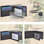 Genuine Leather RFID Engellemeli �nce Erkek C�zdan (Siyah)