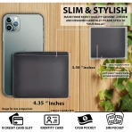 Genuine Leather RFID Engellemeli �nce Erkek C�zdan (Siyah)