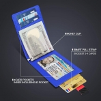Zitahli RFID Engellemeli Erkek nce Czdan(Mavi/Siyah)