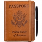 HERRIAT RFID Engellemeli Pasaport Czdan (Kahve)