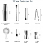 Amacam 9 Para Shaker Seti (Paslanmaz elik)