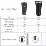 Umite Chef 830 ml. Paslanmaz elik Termos (Siyah)