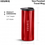 Keurig 420 ml. Paslanmaz elik Termos (Krmz)