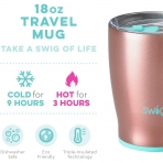 Swig Life Paslanmaz elik Seyahat Kupas(530ml)(Rose Gold)