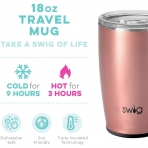 Swig Life Paslanmaz elik Seyahat Kupas(530ml)(Rose Gold)