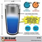 GK Grand Personal 600 ml. Paslanmaz elik Termos (Turuncu-Yazl)