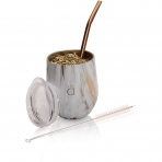 Kalmateh Yerba Mate Paslanmaz elik Termos (230ml)(Marble)