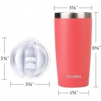 SUNWILL Paslanmaz elik Termos(Coral)(590ml)