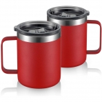 ALOUFEA Paslanmaz �elik Termos Kupa (2Adet)(K�rm�z�)(340ml)