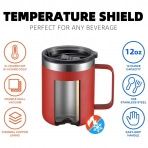 ALOUFEA Paslanmaz �elik Termos Kupa (2Adet)(K�rm�z�)(340ml)