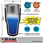 GK Grand Personal 900 ml. Paslanmaz elik Termos (Beyaz)