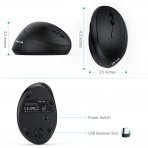Jelly Comb Bluetooth Vertical Ergonomik Mouse (Siyah)