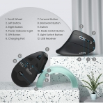 VicTsing Bluetooth Vertical Mouse (Siyah)