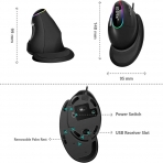 eirix Kablolu Vertical Ergonomik Mouse (Siyah)