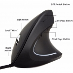 TopRen Kablolu Vertical Ergonomik Mouse (Siyah)