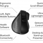 Swiftpoint Bluetooth Dikey Ergonomik Mouse (Siyah-Gri)