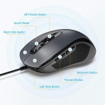 TECKNET Kablolu Ergonomik Mouse (Gri)