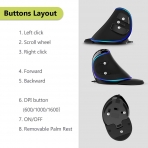 Delux Kablolu Ergonomik Vertical Mouse (1600DPI)