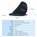 Delux Kablolu Ergonomik Vertical Mouse (1600DPI)