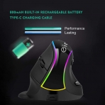 eirix USB Dikey Ergonomik Mouse (Siyah)