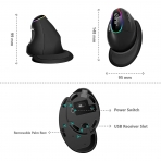 eirix USB Dikey Ergonomik Mouse (Siyah)