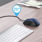 TECKNET Kablolu Ergonomik Mouse (1000/2000 DPI)(Mavi)