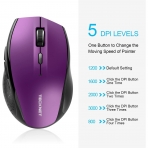 TECKNET Wireless Ergonomik Mouse (3000 DPI)(Mor)