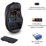 TECKNET Wireless Ergonomik Mouse (2600 DPI)(Gri)