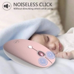 XINSHIS Wireless Ergonomik Mouse (Pembe)