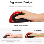 Viwind Wireless Dikey Ergonomik Mouse (Krmz)