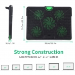 Coolertek Laptop Soutma Stand (5 Fan)(Yeil)(12/17.3 in)