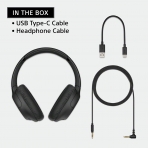 Sony Bluetooth Kablosuz Kulak st Kulaklk (Siyah)