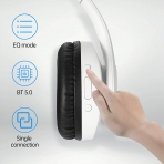 pollini Bluetooth Kablosuz Kulak st Kulaklk (Beyaz-Siyah)
