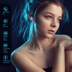Olyre Wireless Bluetooth 5.1 Kablosuz Kulak i Kulaklk (Mor)