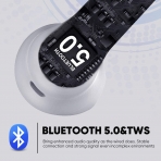 COUMI Bluetooth Kablosuz Kulak i Kulaklk (Beyaz)