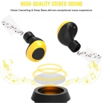 SIXGO Bluetooth Kablosuz Kulak i Kulaklk (Siyah-Sar)