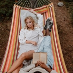 PATIOGUARDER �ift Ki�ilik B�y�k Boy Kapitone Hamak (Turuncu)