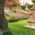 PATIOGUARDER �ift Ki�ilik B�y�k Boy Kapitone Hamak (Turuncu)